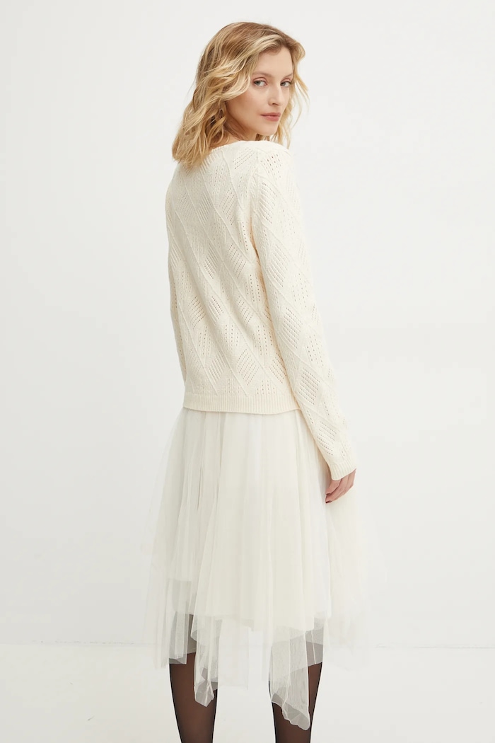 Answear.LAB Answear Lab rochie și pulover yq.720.fos bej WW25