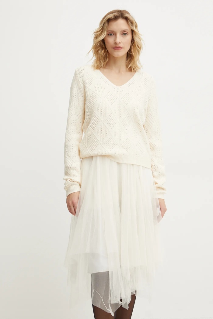 Answear Lab rochie și pulover Answear.LAB bej yq.720.fos