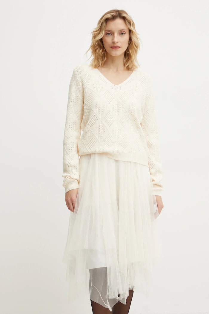Answear Lab rochie și pulover Answear.LAB bej yq.720.fos
