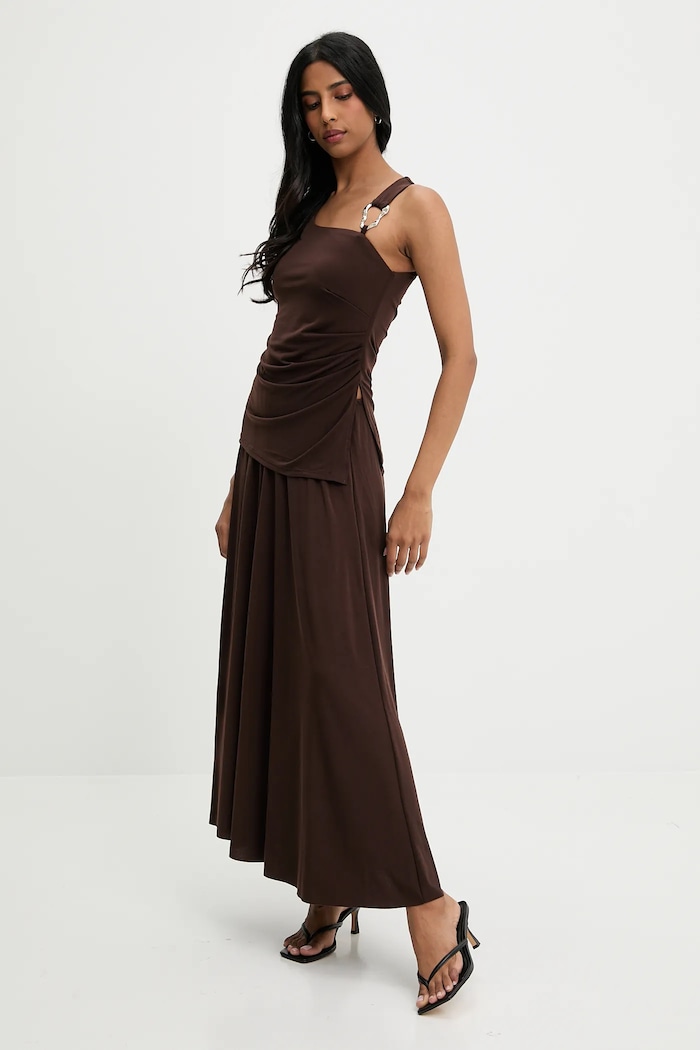 Bluza i suknja Answear.LAB sng.135.tos smeđa WW25