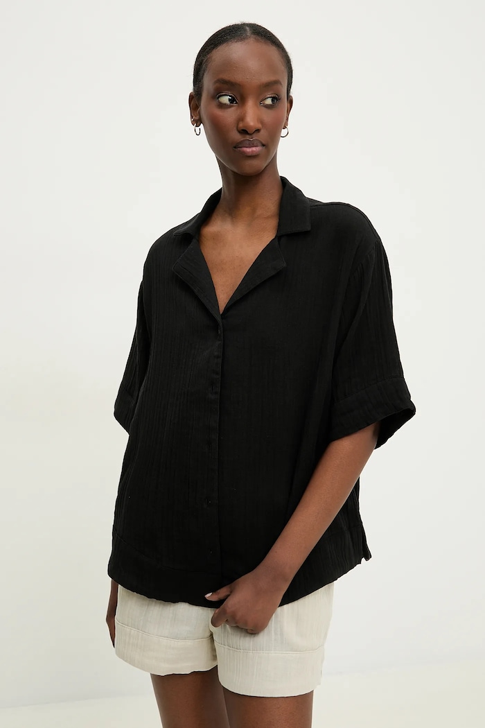 Answear.LAB camicia in cotone corta nero LSH.659CLARISABL.ums