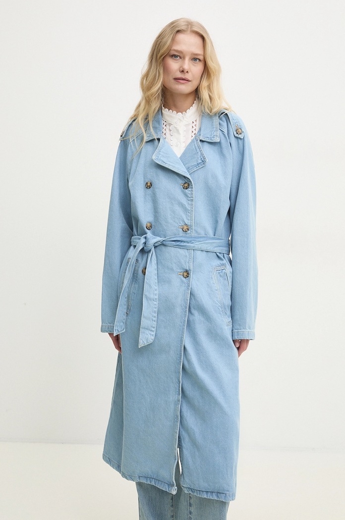 Rifľový kabát Answear.LAB LJK.BRIELLADENIM.ums modrá WW25