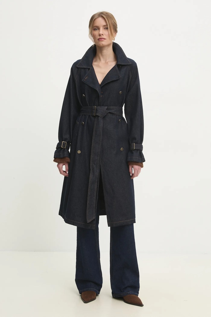 Answear.LAB płaszcz jeansowy 3533.flk granatowy WW25