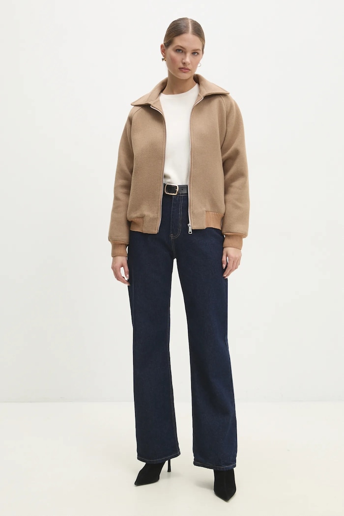 Vlněná bunda Answear.LAB co982.ios hnědá WW25