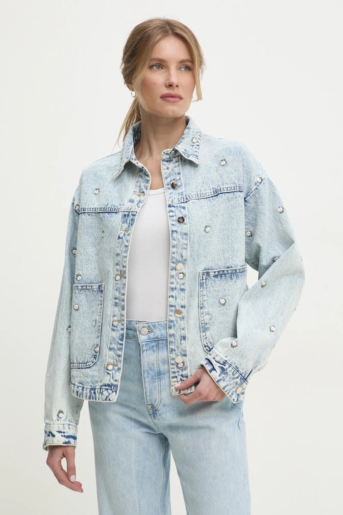 Answear Lab geaca jeans necaptusit albastru TR534.HWK