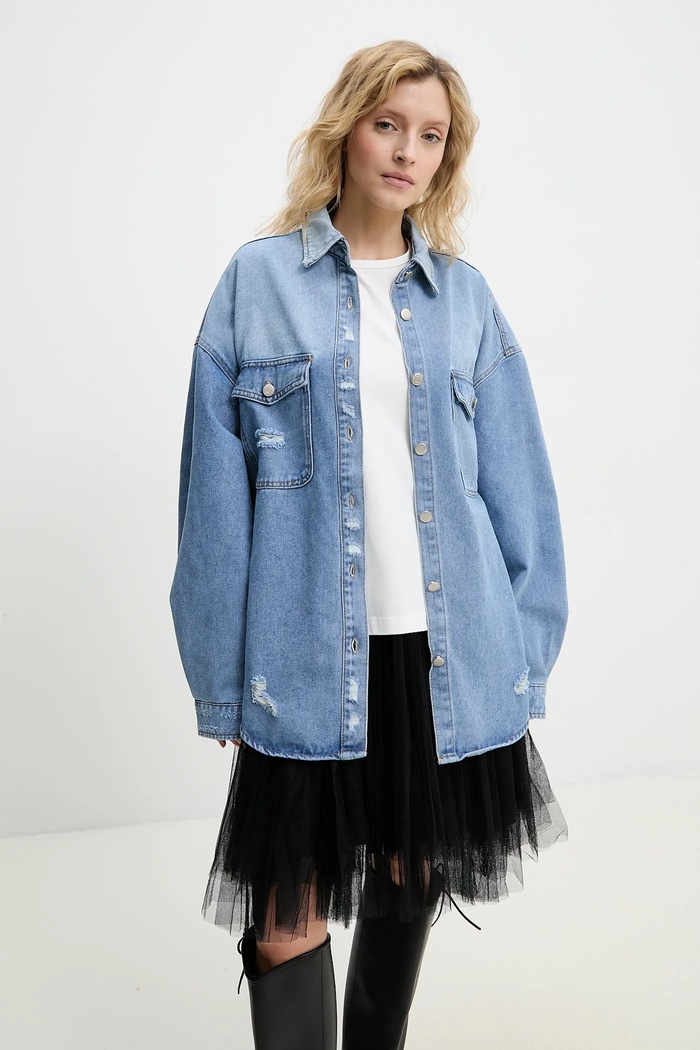Answear.LAB Answear Lab geaca jeans albastru PK2418.ios