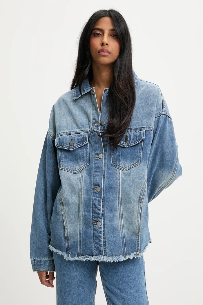 Answear.LAB Answear Lab geaca jeans albastru 1201.HWK