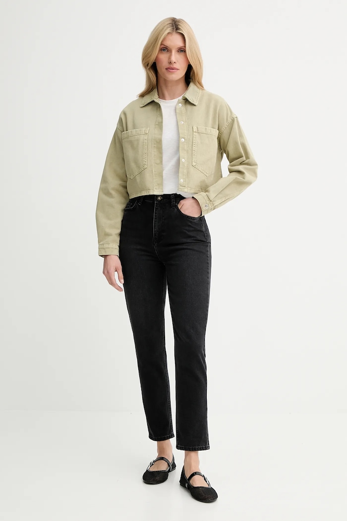 Rifľová bunda Answear.LAB BCJ78.tos zelená WW25