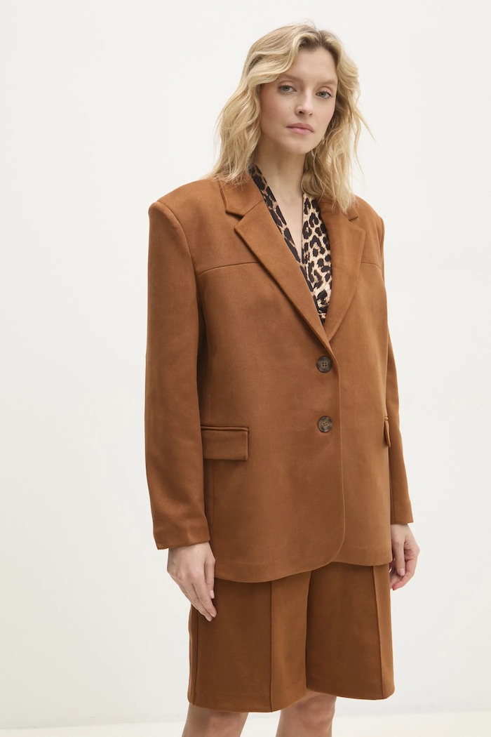 Answear.LAB marynarka oversize brązowy sng.70.tos
