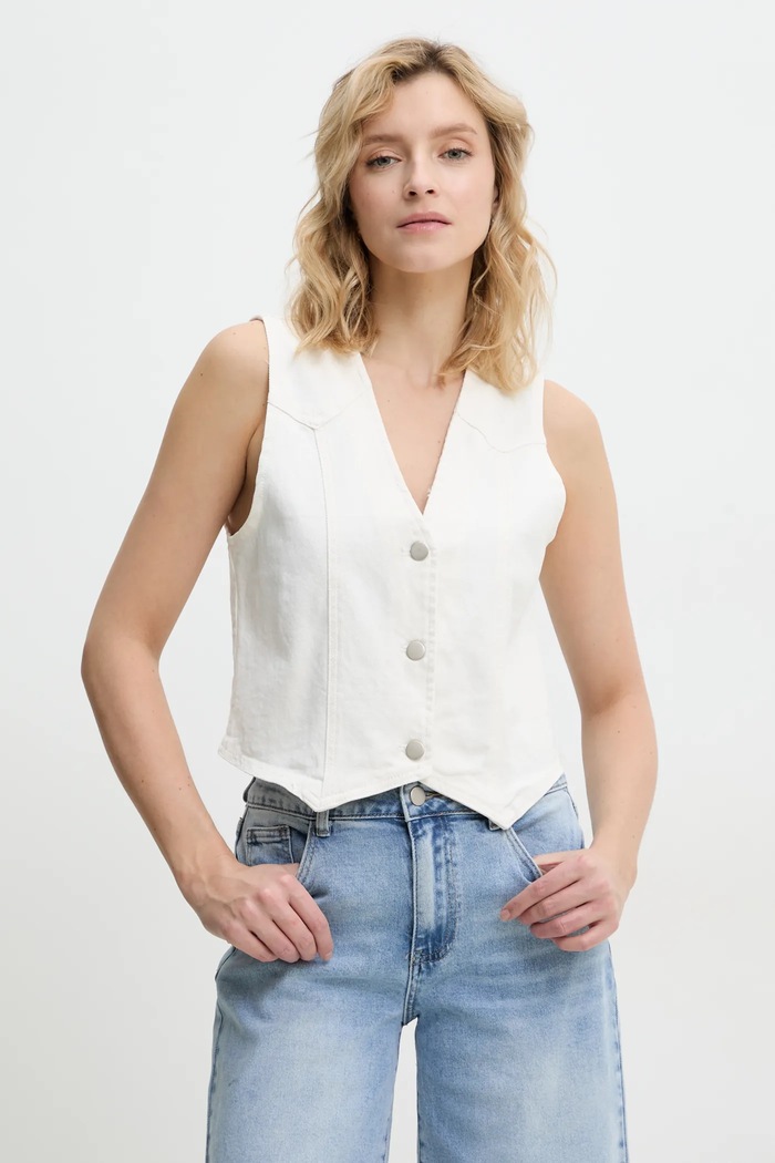 Rifľová vesta Answear.LAB látka béžová RD8556.2.flk