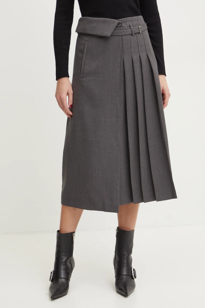 Answear.LAB spódnica casual szary b962cf.ims