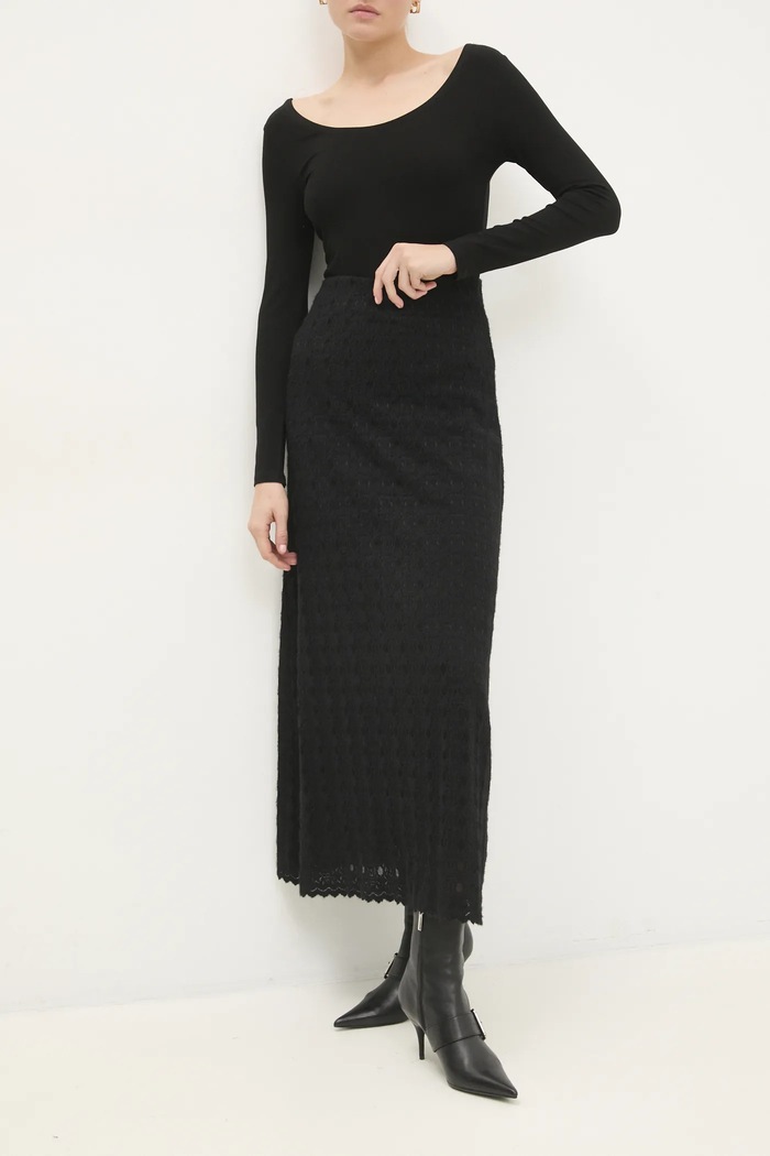 Answear Lab fustă uni negru 23409lj.ILK