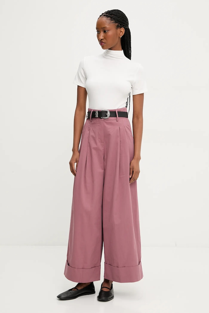 Answear Lab pantaloni de bumbac 5240.IKK roz WW25