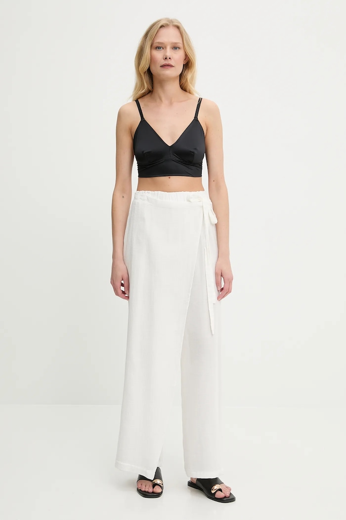 Answear Lab pantaloni de bumbac P28.3498.tos alb WW25