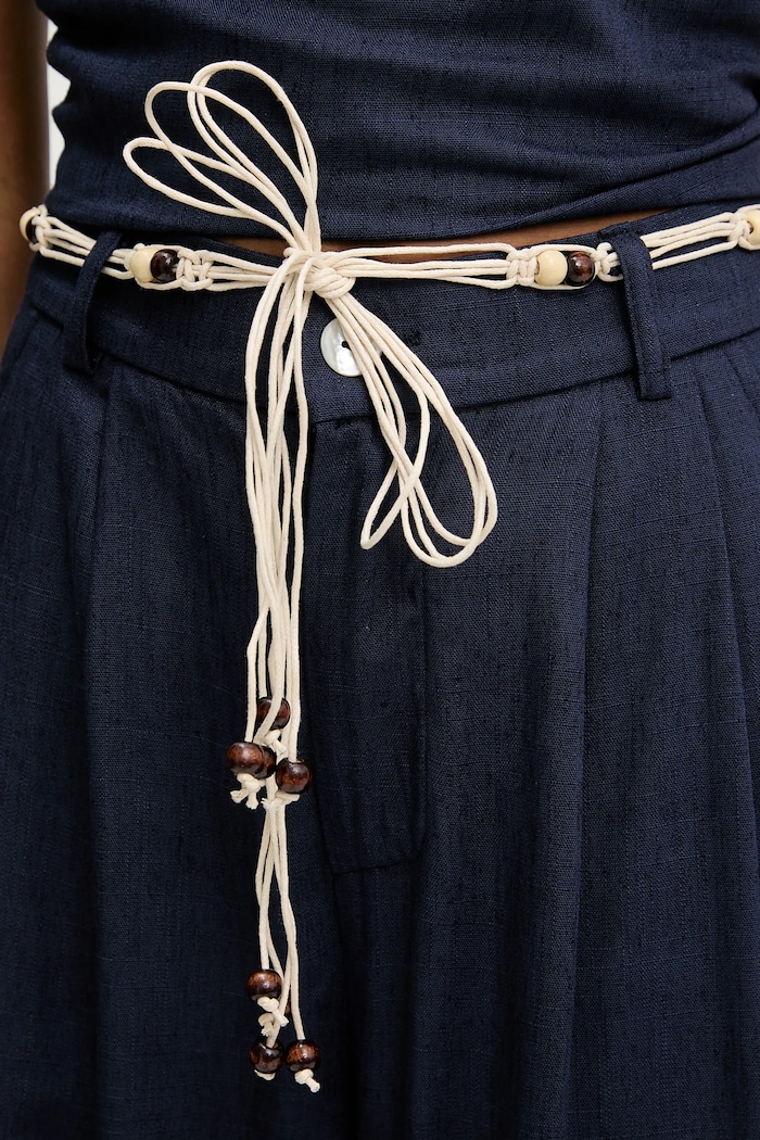 Answear Lab pantaloni din in bleumarin L9143.hak