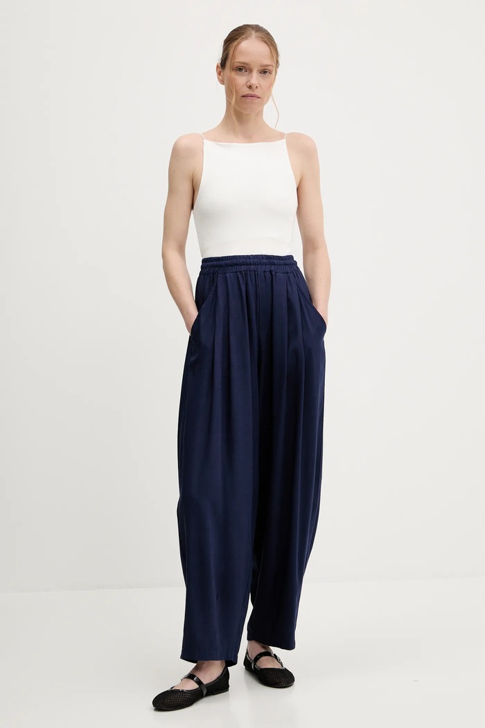 Answear Lab pantaloni din in LD2656.hak bleumarin WW25
