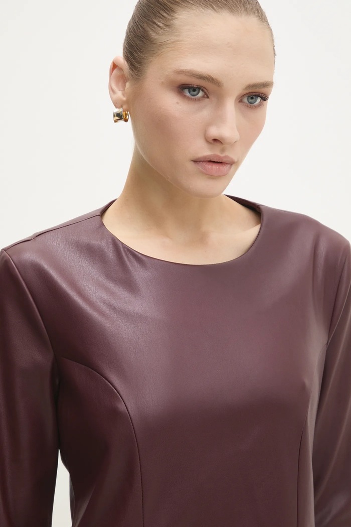 Answear Lab rochie Answear.LAB 3424.ilk burgundia