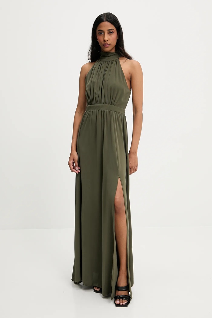 Answear Lab rochie maxi verde sng.136.tos