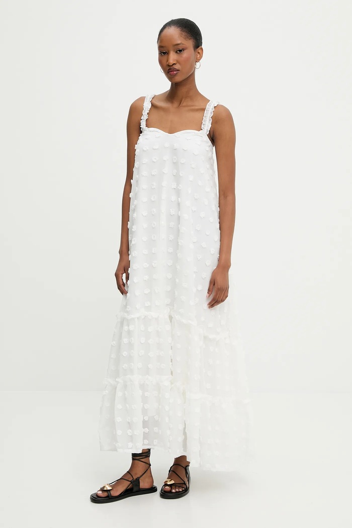 Answear Lab rochie maxi alb 6010100.tos