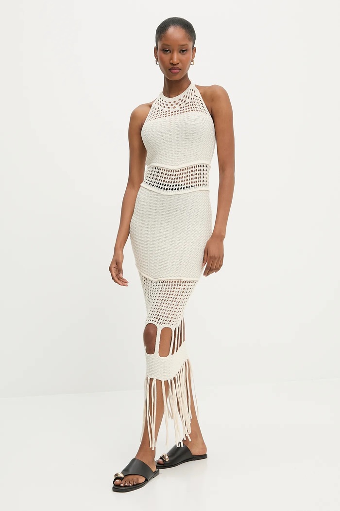 Answear Lab rochie maxi bej TT3669Z.tos