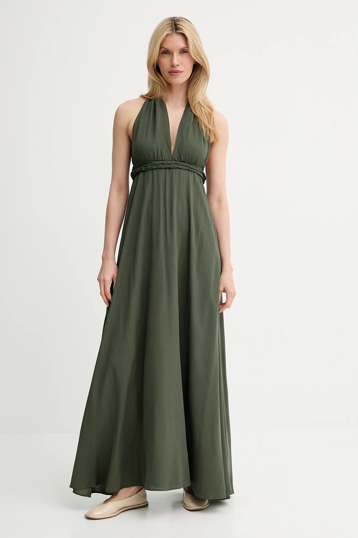 Answear Lab rochie maxi verde sng.141.tos