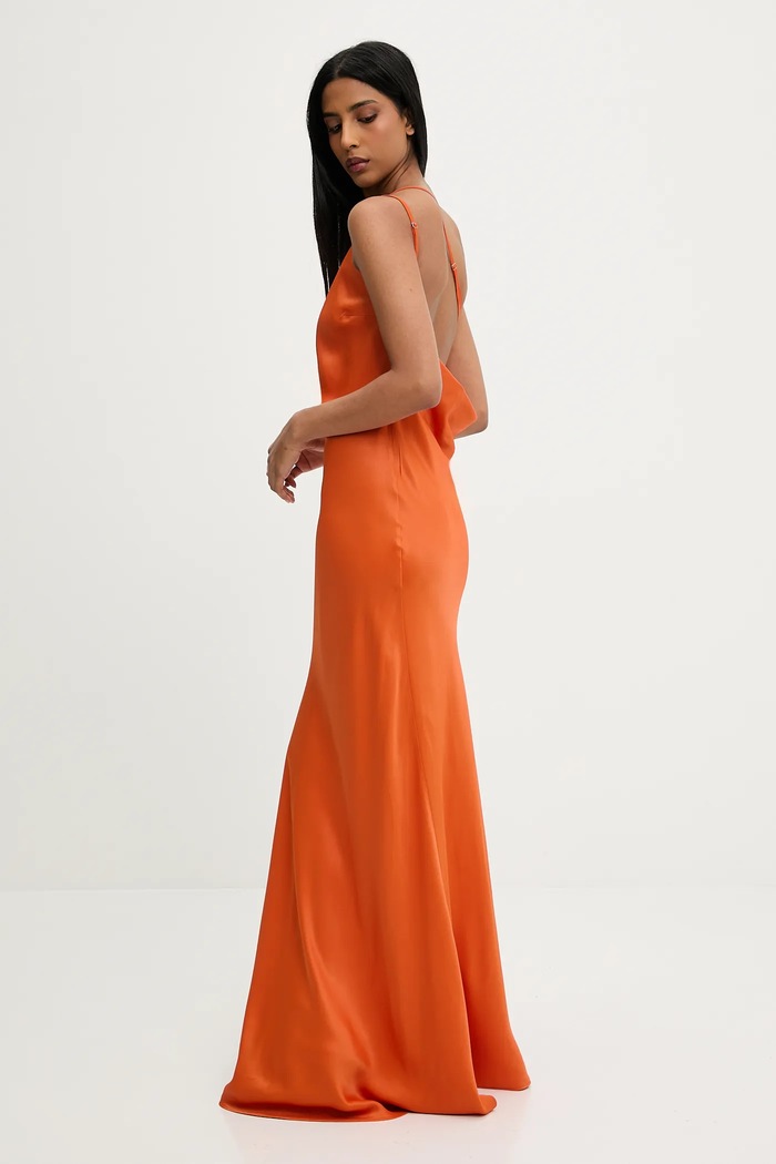 Answear Lab rochie maxi portocaliu sng.146.tos