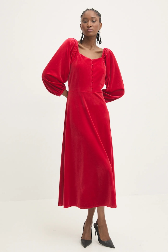 Answear.LAB sukienka welurowa r10338.FLK czerwony WW25