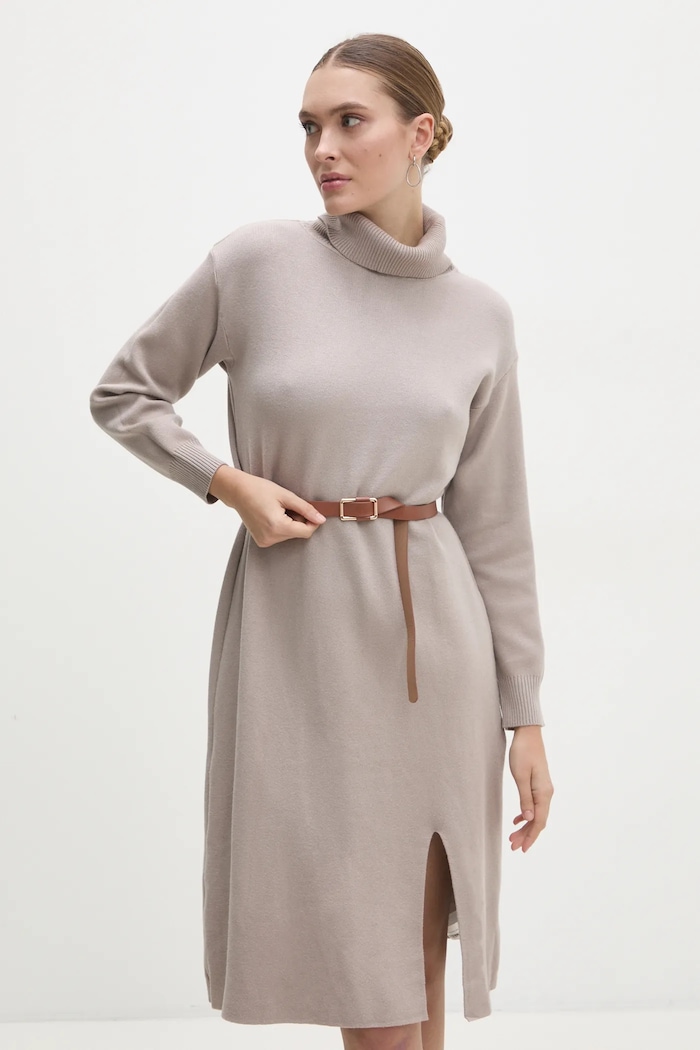 Answear Lab rochie midi gri 1079.hms