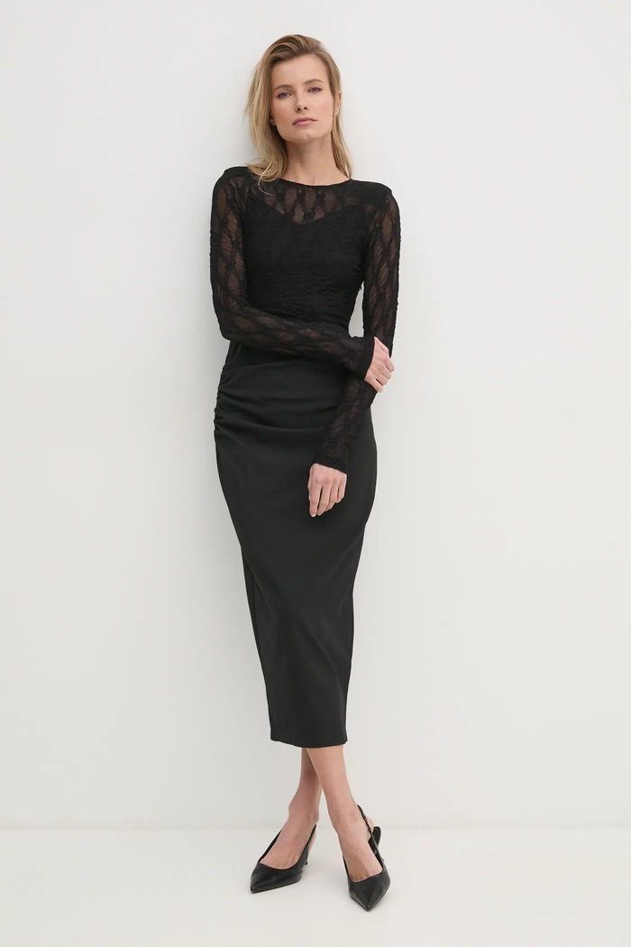 Answear Lab rochie maxi negru 2538.tos