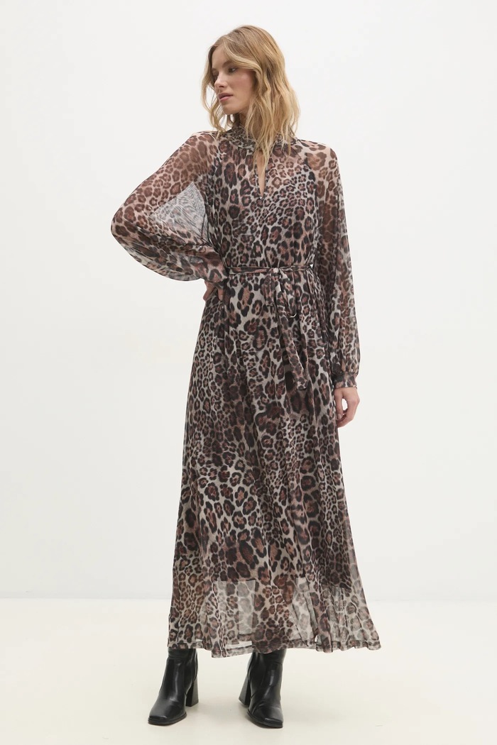 Answear Lab rochie maxi bej LD1899.HWK
