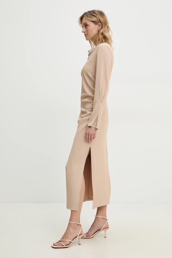 Answear Lab rochie midi bej 92803.ios