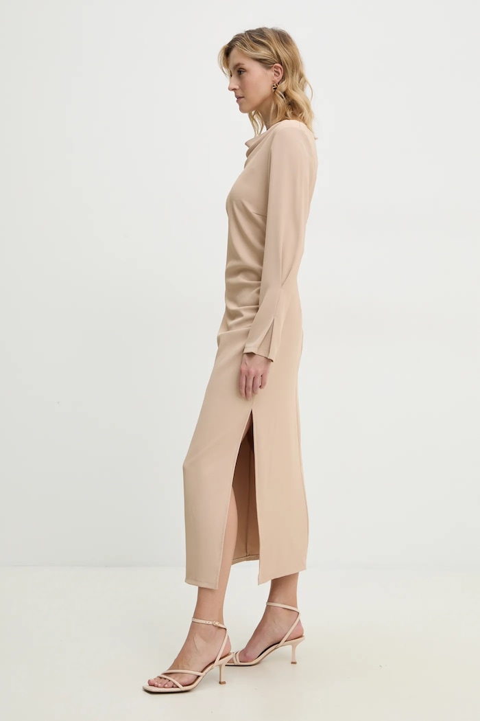 Answear Lab rochie midi bej 92803.ios