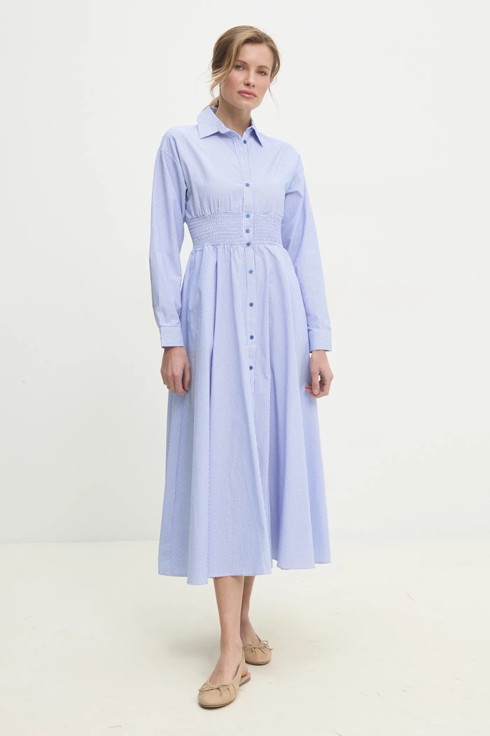 Answear Lab rochie cu guler albastru 6851.1TWK