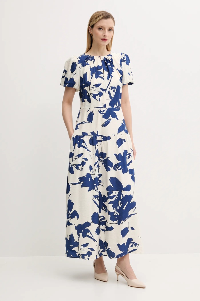 Answear.LAB sukienka lniana casual granatowy W25.65.flk