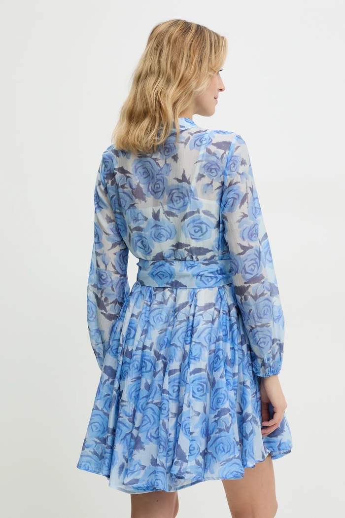 Îmbrăcăminte Answear Lab rochie din mătase 80961.FLK albastru