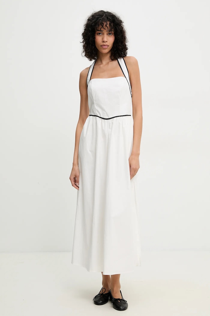 Answear.LAB Answear Lab rochie din bumbac MA1177.hms alb WW25