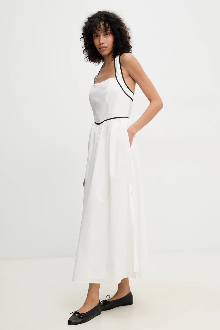 Answear Lab rochie din bumbac Answear.LAB MA1177.hms alb
