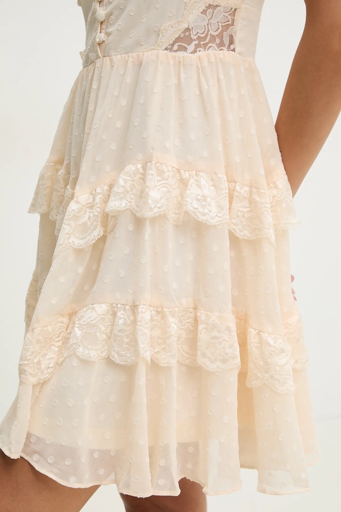 Answear Lab rochie Answear.LAB bej 606510.FLK
