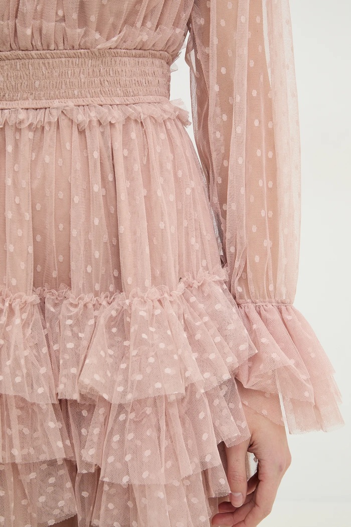 Answear Lab rochie Answear.LAB bej 606583.FLK