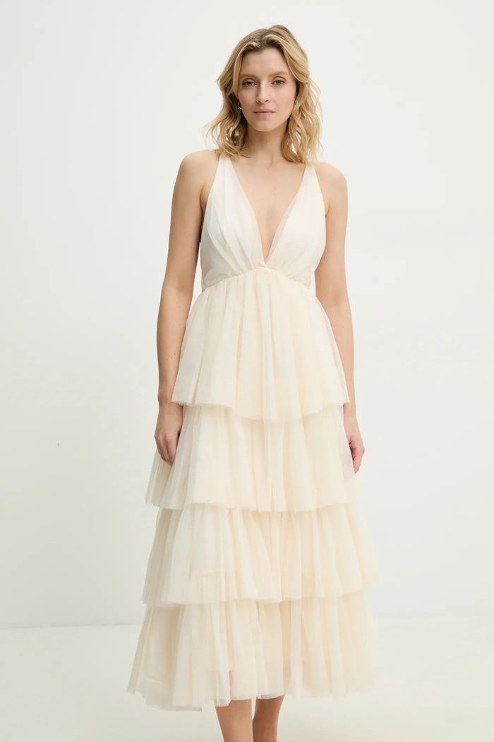 Šaty Answear.LAB maxi béžová 606572.FLK