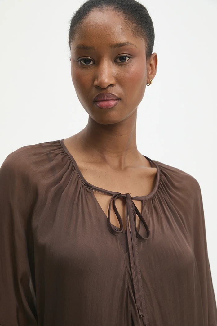 Answear.LAB vestito in seta D10593.IKK marrone