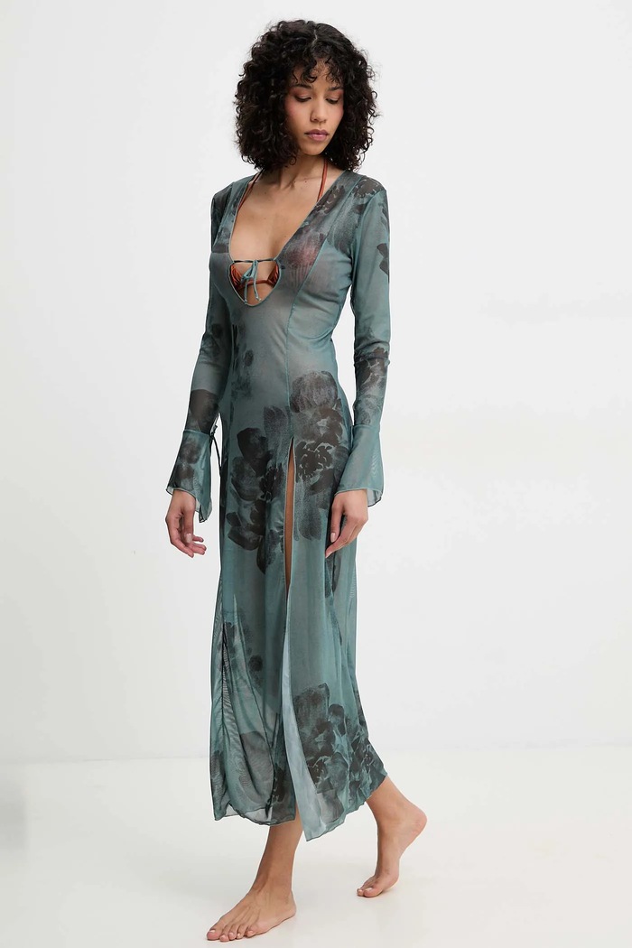 Answear Lab rochie de plaja hl4fw20.flk verde WS26