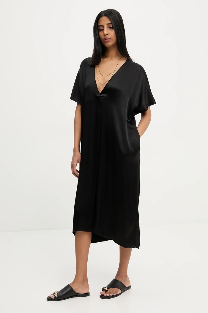 Answear Lab rochie midi negru 5019.IKK