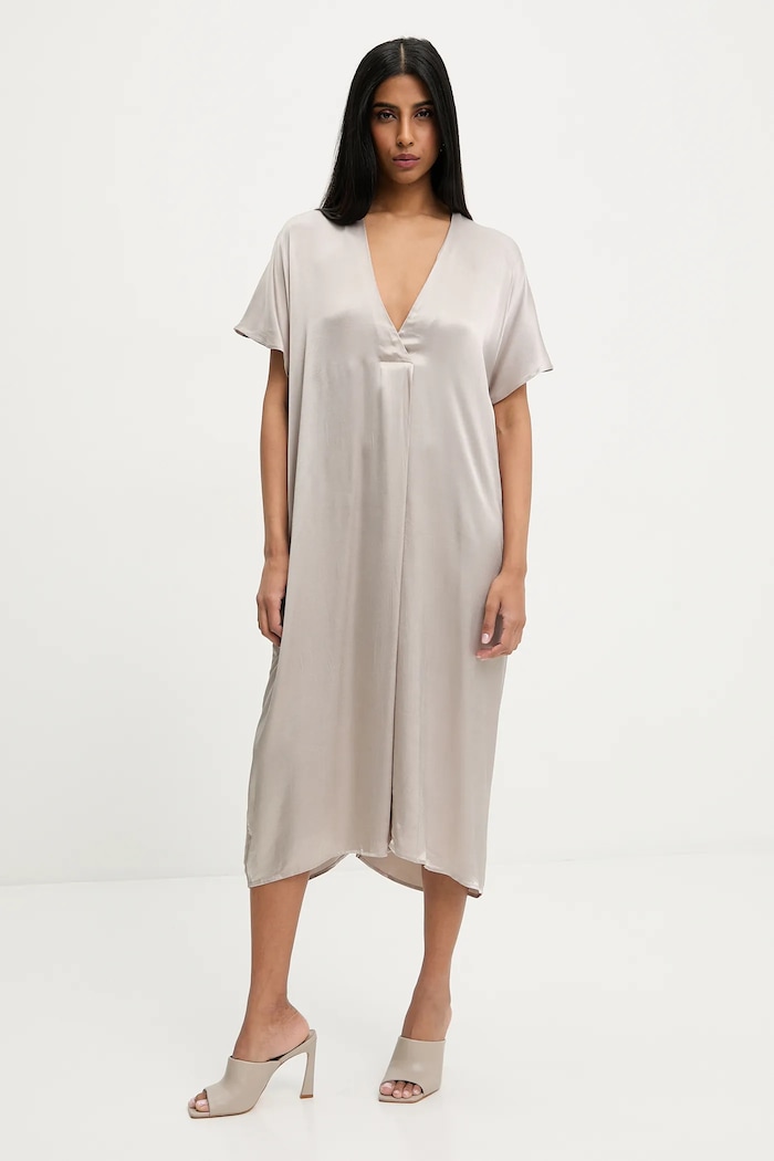 Answear Lab rochie midi argintiu 5019.IKK