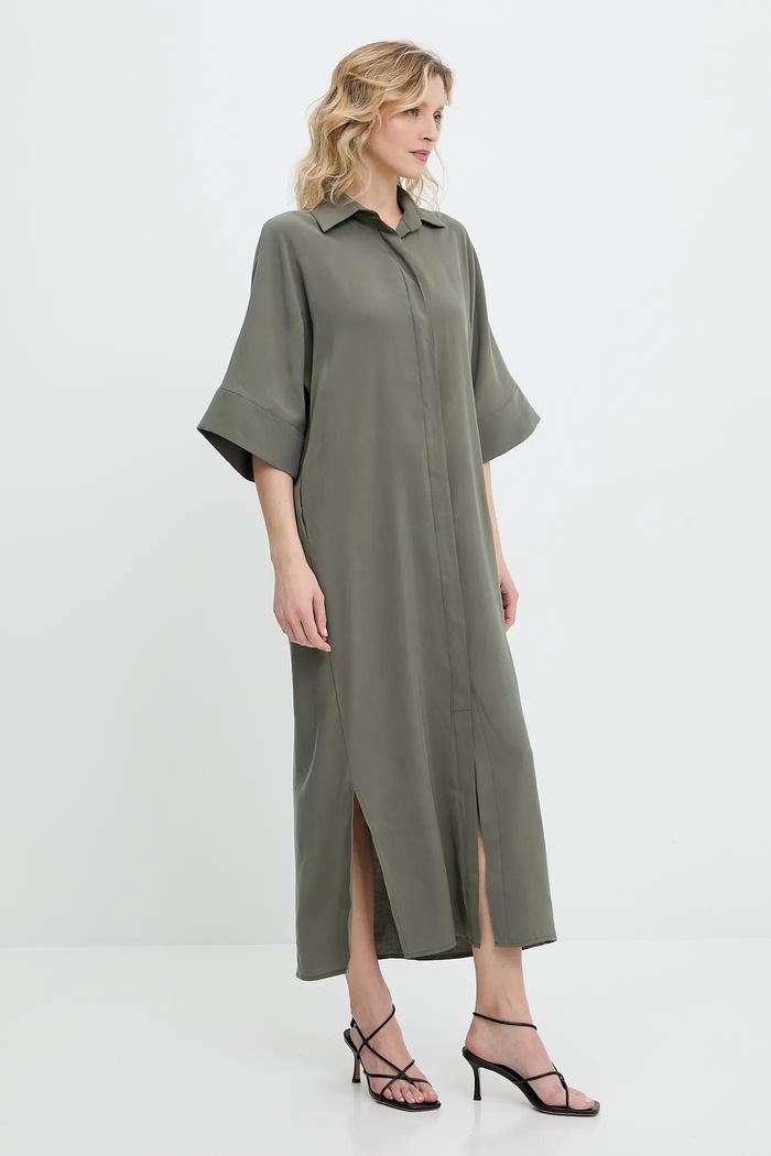 Haljina Answear.LAB D521.ilk zelena WW25