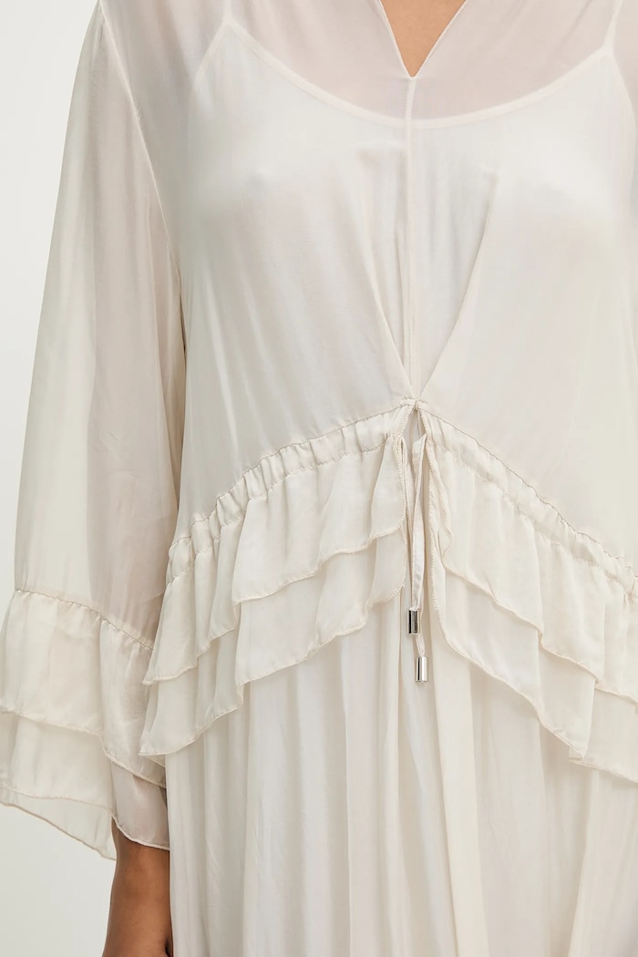 Answear Lab rochie din mătase D11063.ios bej