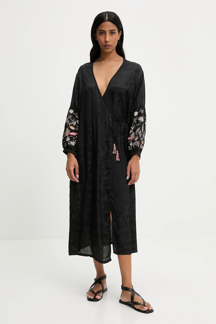 Answear Lab rochie midi negru geisha.flk