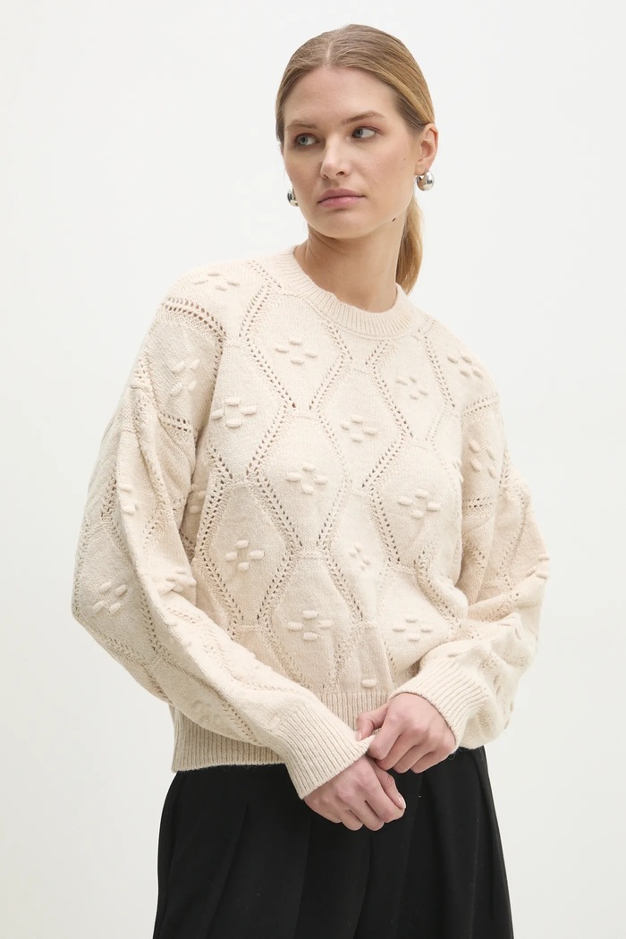 Answear Lab pulover de lana grosime medie bej 235.tos