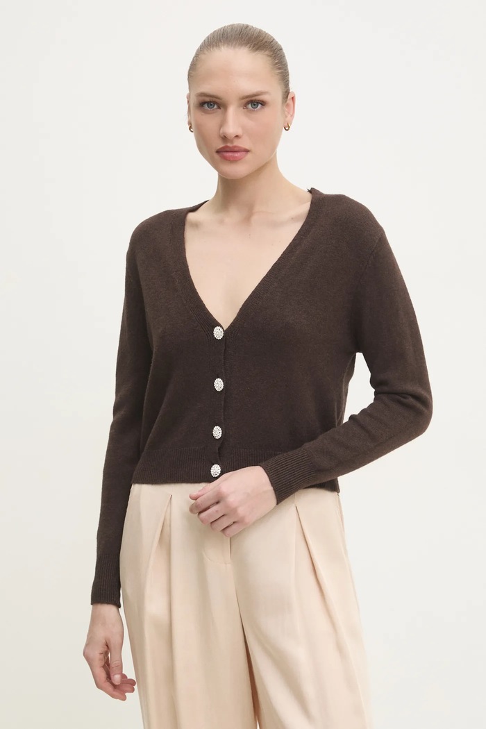 Answear Lab cardigan subtiri maro CBCR3521.ikk