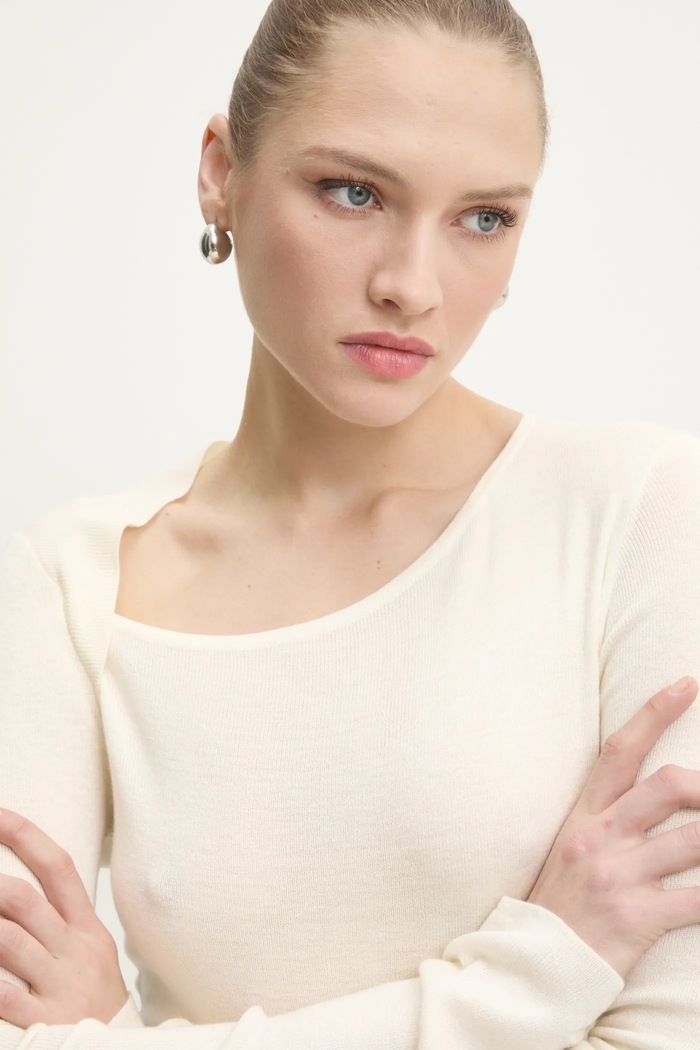 Answear.LAB maglione in lana beige 7703.fos